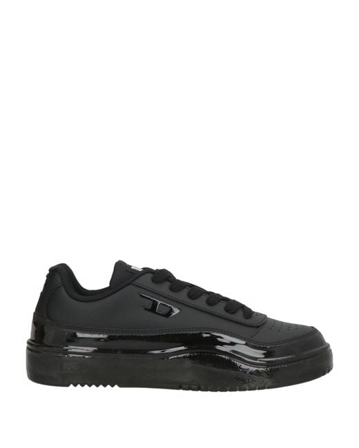 DIESEL Black Sneakers Cow Leather for men