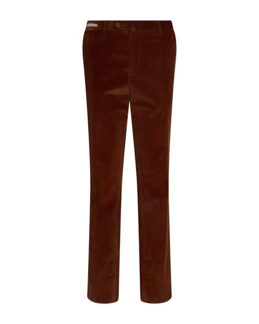 Corneliani Brown Pants Cotton, Elastane for men