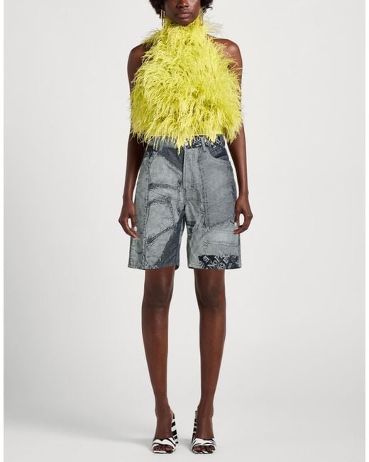 Aries Gray Denim Shorts Cotton