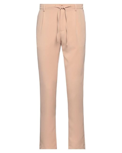 Daniele Alessandrini Natural Pants Polyester, Elastane for men