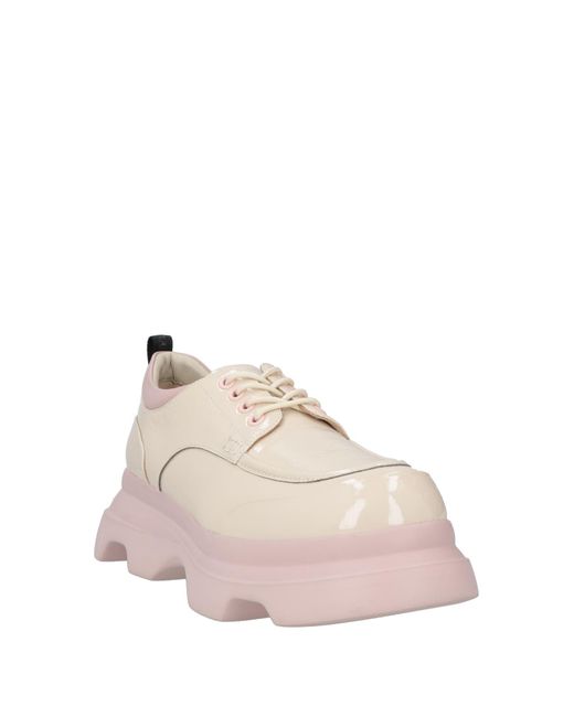 Jeannot Pink Ivory Lace-Up Shoes Leather