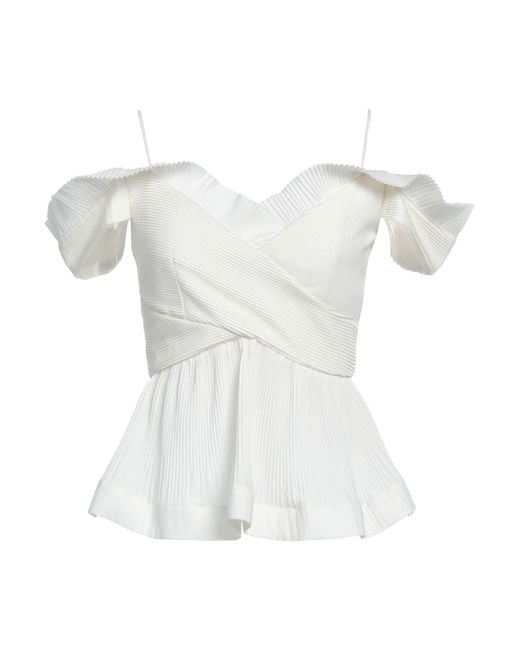 MEIMEIJ White Top Polyester, Cotton, Acetate, Elastane