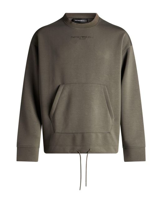 Emporio Armani Green Military Sweatshirt Cotton for men