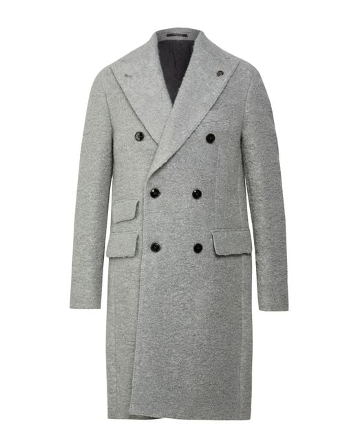 Gabriele Pasini Gray Coat Virgin Wool, Superkid Mohair, Nylon for men