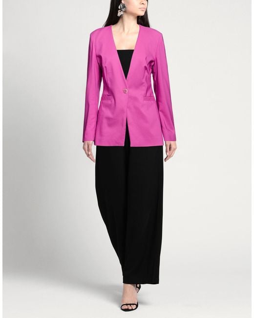 Compagnia Italiana Pink Blazer Cotton, Polyester, Rubber