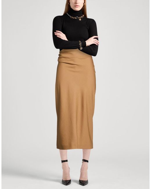 Alberta Ferretti Brown Light Midi Skirt Polyester, Wool, Elastane