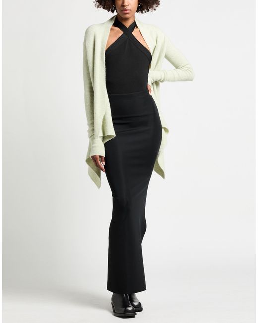 Rick Owens Black Maxi Skirt Polyester, Elastane