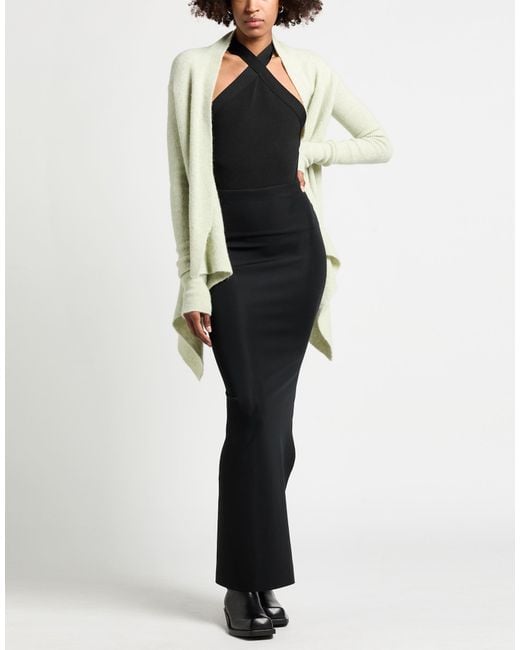 Rick Owens Black Maxi Skirt Polyester, Elastane