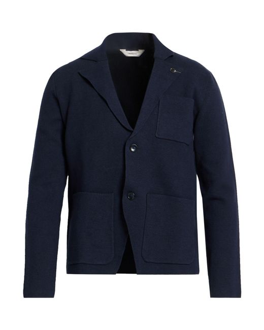 Paoloni Blue Blazer Cotton, Polyamide for men