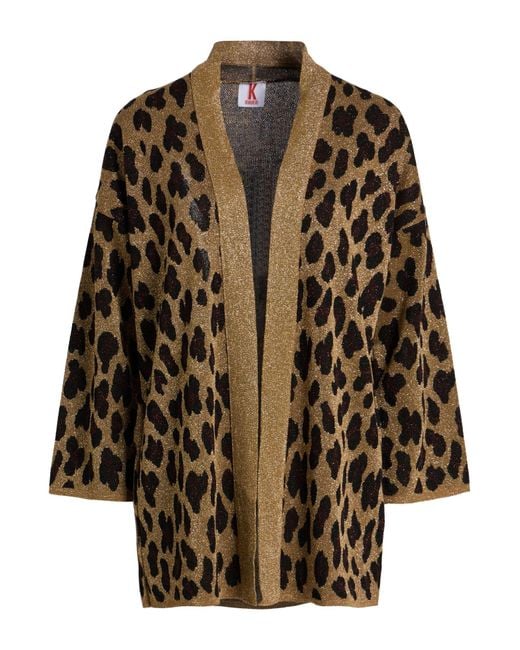 Kontatto Brown Cardigan Viscose, Polyamide, Metallic Fiber