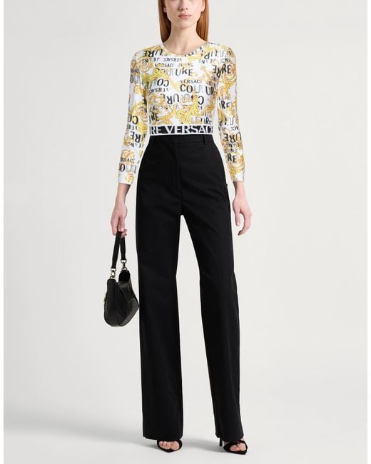 Versace Jeans Couture White Top Polyester, Elastane