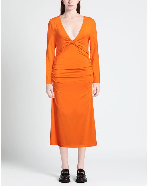Ganni Orange Midi Dress