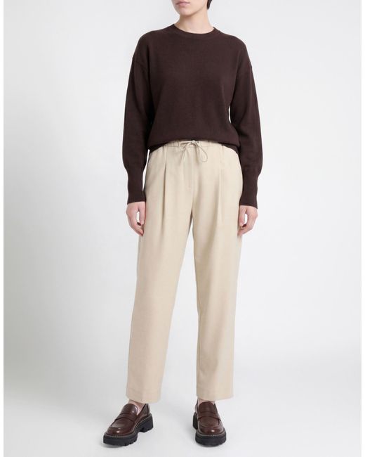 Marella Natural Monochrome Pants Virgin Wool, Polyester, Viscose
