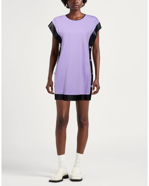 Jijil Purple Mini Dress Viscose, Polyester, Elastane