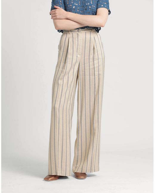 MAX&Co. Natural Lillo Pants Viscose, Linen