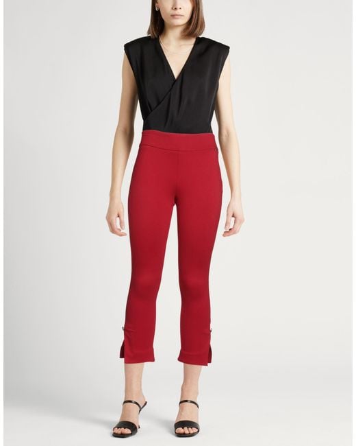 Liu Jo Red Pants Viscose, Polyamide, Elastane