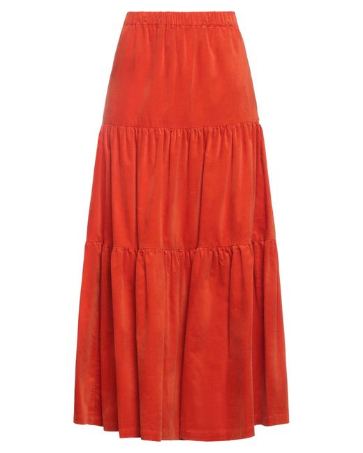 Semicouture Red Maxi Skirt