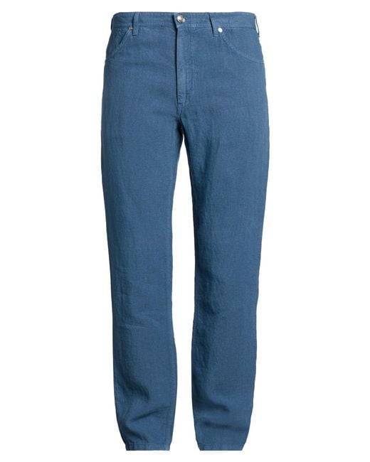 120% Lino Blue Trouser for men