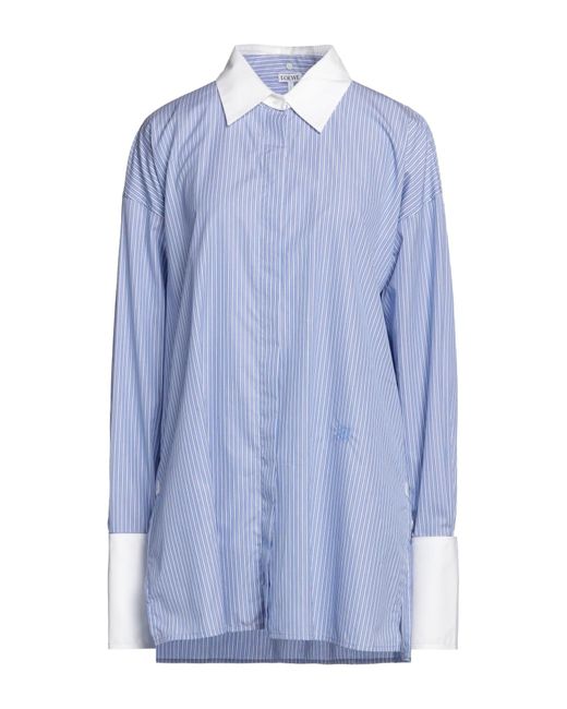 Camicia lunga in cotone a righe di Loewe in Blue