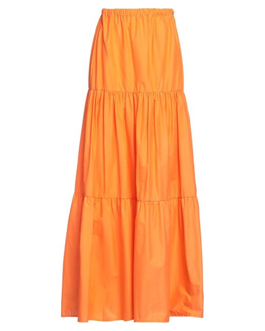 Pinko Orange Maxi Skirt