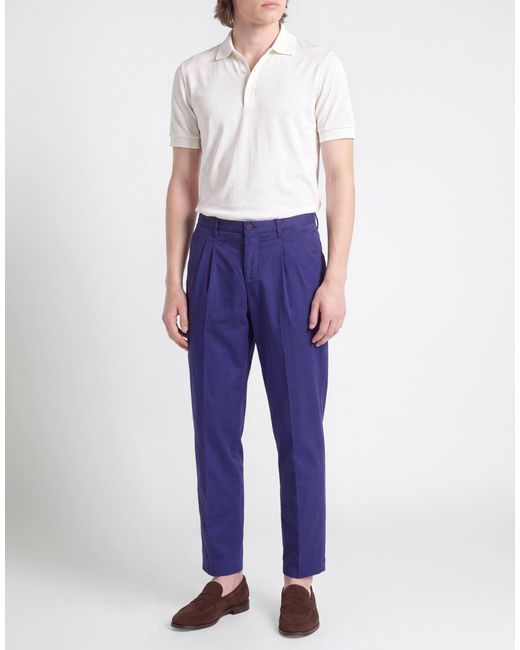 Boglioli Blue Pants Cotton, Elastane for men