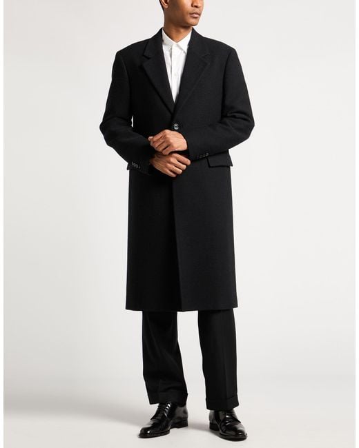 Lardini Black Coat Wool, Cotton, Elastane for men