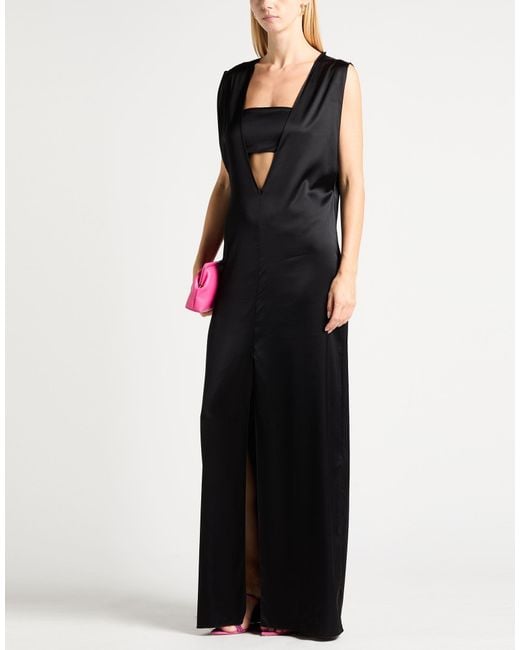 Patrizia Pepe Black Maxi Dress Viscose, Polyamide, Elastane