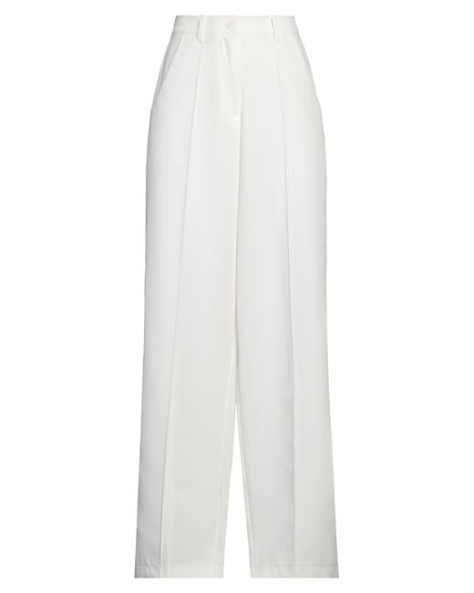 hinnominate White Pants Polyester, Elastane