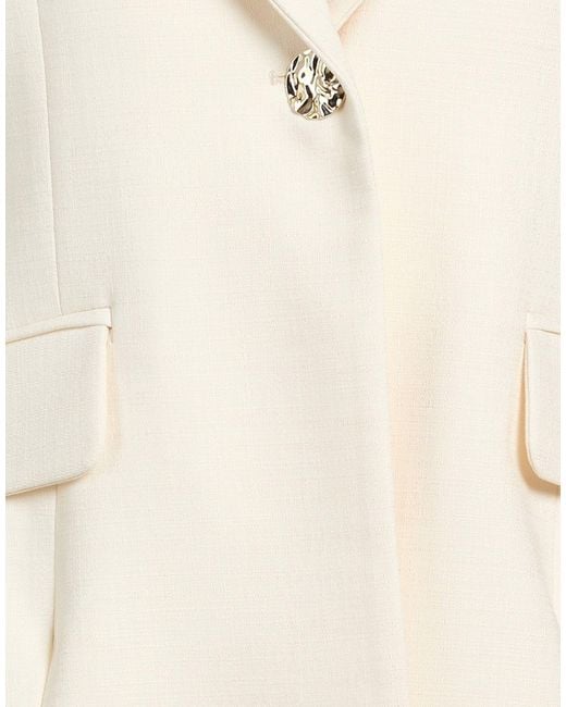 SIMONA CORSELLINI Natural Blazer Viscose, Polyester, Elastane
