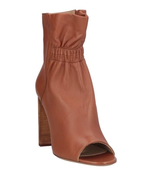 Chloé Brown Ankle Boots Leather