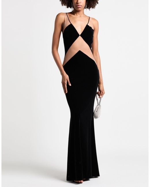 Elisabetta Franchi Black Maxi Dress Polyester, Elastane, Polyamide