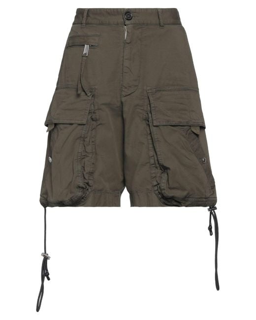 DSquared² Green Shorts & Bermuda Shorts Cotton, Elastane