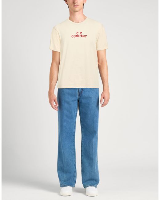 C P Company Natural Cream T-Shirt Cotton for men