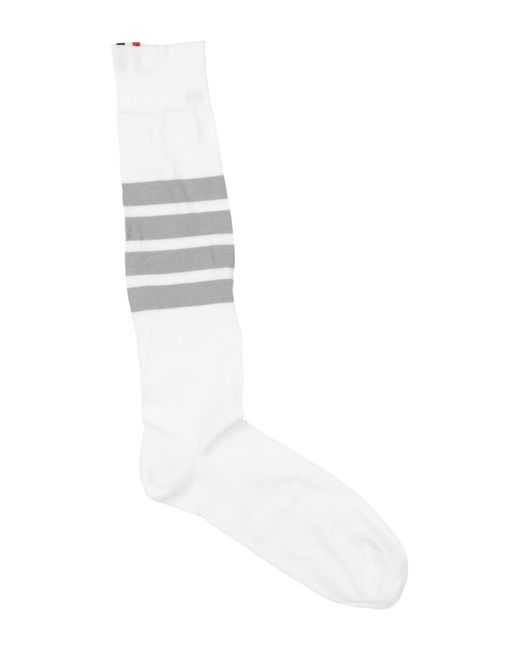 Thom Browne White Socks & Hosiery Cotton, Polyamide for men