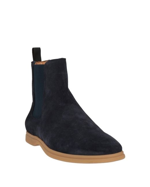 Eleventy Blue Midnight Ankle Boots Leather for men
