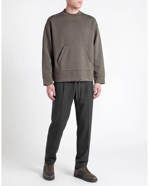 Emporio Armani Green Military Sweatshirt Cotton for men