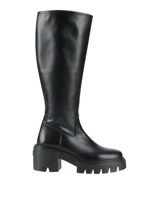 Stuart Weitzman Black Boot Calfskin