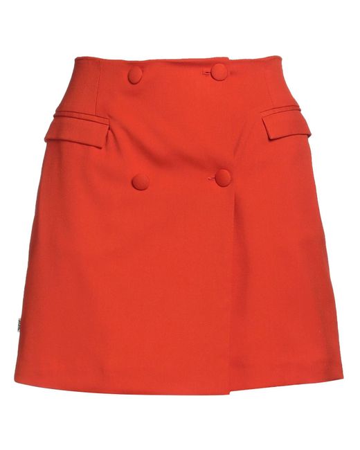 Jijil Red Mini Skirt Polyester, Viscose, Elastane