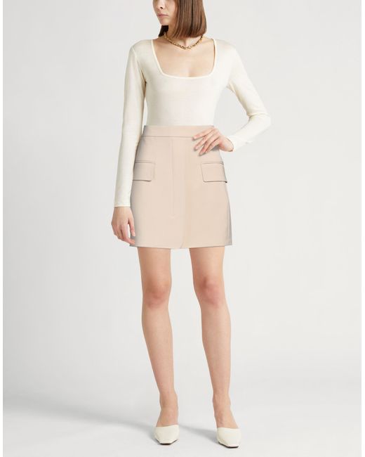 Max Mara Natural Mini Skirt Virgin Wool, Elastane