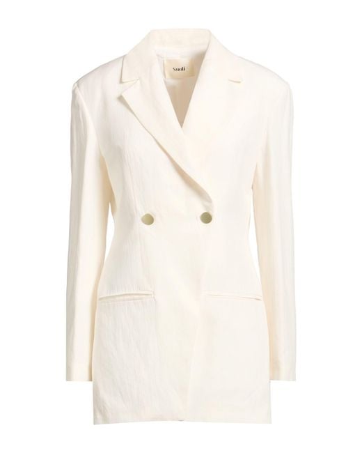 Suoli White Blazer Linen, Lyocell, Cotton
