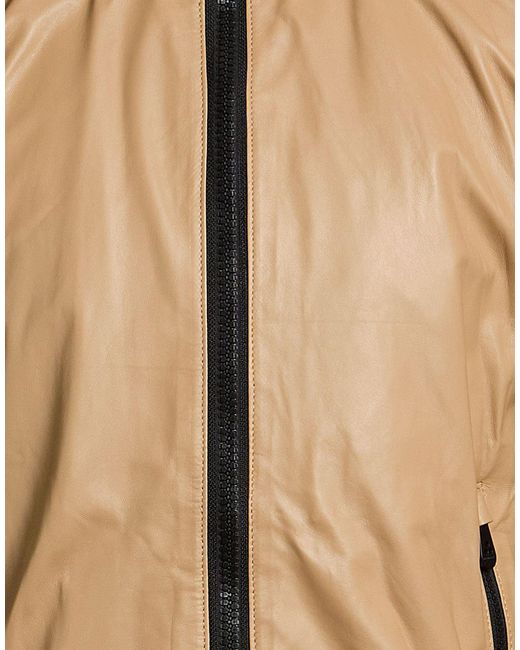 Peuterey Natural Sand Jacket Leather, Polyamide, Polyester for men