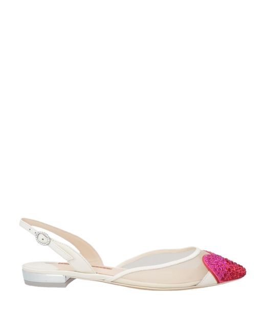 Sophia Webster Pink Ballet Flats Leather, Textile Fibers