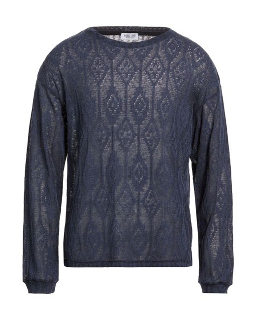 MOOD_ONE Blue Sweater Cotton, Polyester, Elastane for men