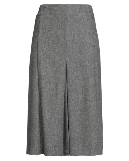 Pinko Gray Midi Skirt Polyester, Viscose, Wool, Elastane