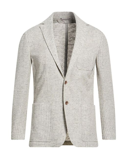 Canali Gray Light Blazer Cotton, Polyester, Linen for men