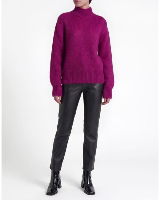 Dries Van Noten Purple Fuchsia Turtleneck Superkid Mohair, Polyamide