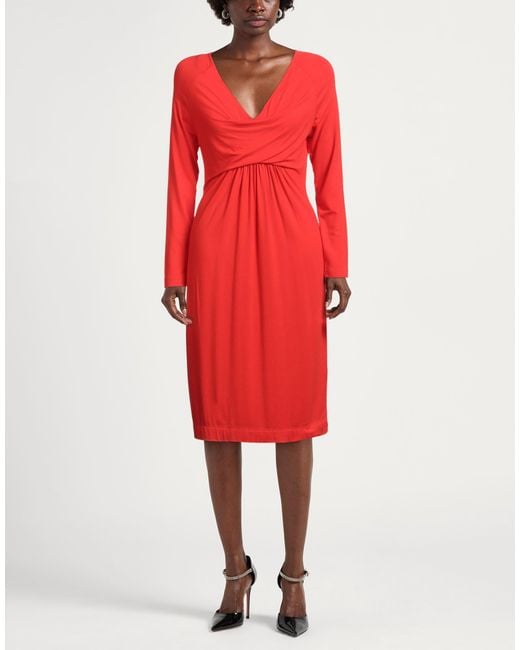 Blugirl Blumarine Red Midi Dress
