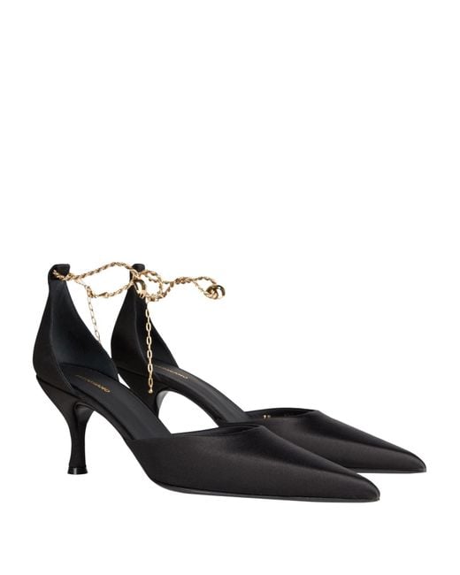 Ferragamo Black Pumps Textile Fibers
