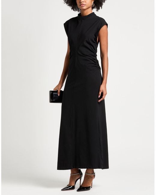 MSGM Black Maxi Dress Cotton, Elastane
