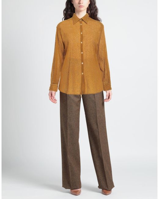 Massimo Alba Yellow Mustard Shirt Polyamide, Silk
